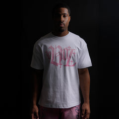 PINK EVOL CROSS TEE - WHITE