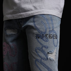 Evol Hearts Denim shorts