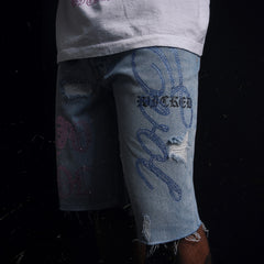 Evol Hearts Denim shorts